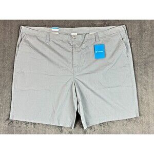 New Columbia Shorts Men 54 Gray Chino Performance Flat Front Outdoor Solid 54x10